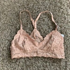 Pink lace bralette